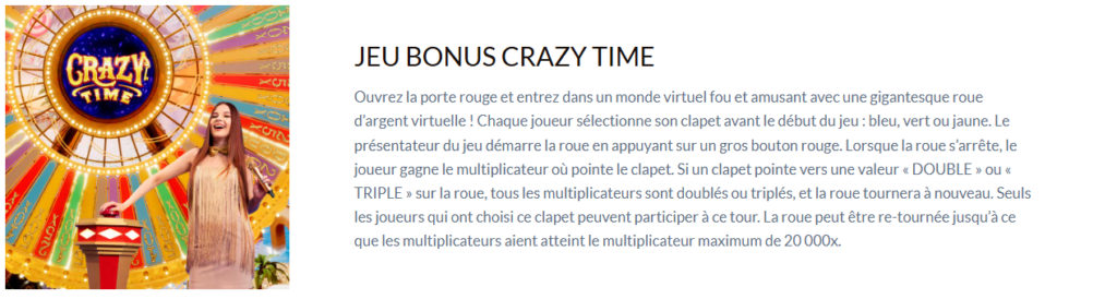 jeu bonus crazy time